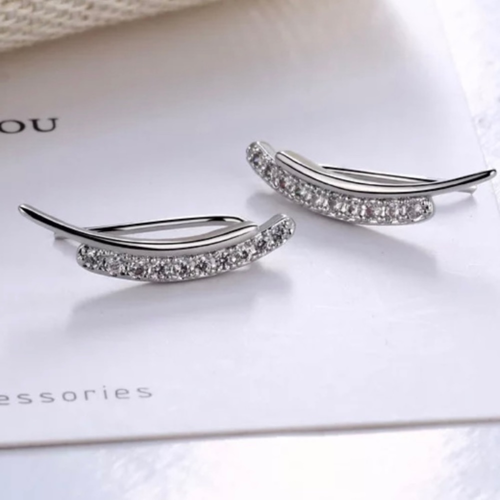 Earrings, Silver Earring Set, Earring Crawlers